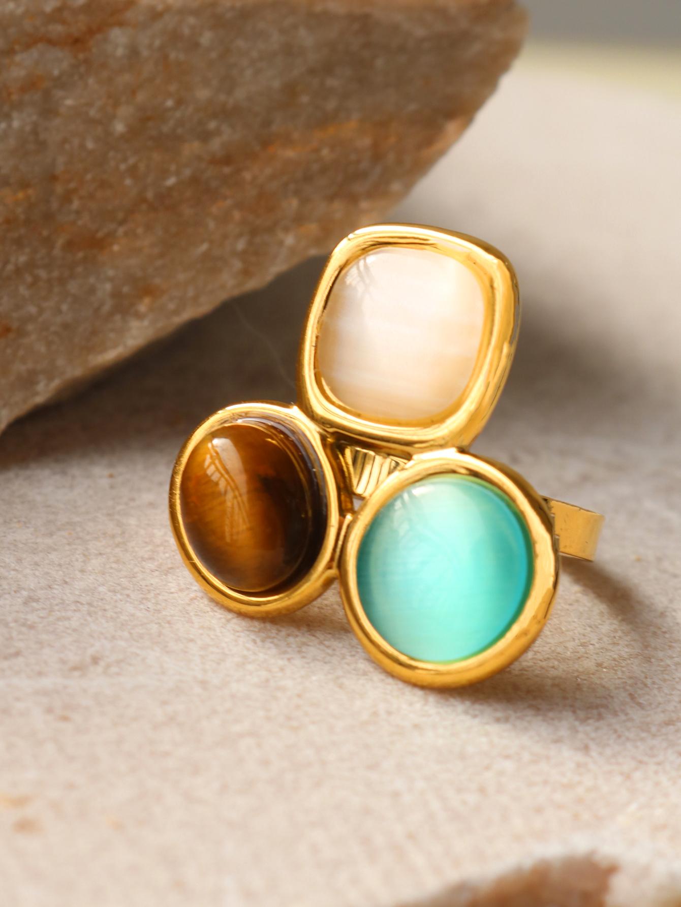 Uself Luxury High-Grade Natural stone Flower Golden Adjustable Ring Fashion 304 Stainless Steel Cast Technology Charm Zircon resizable
Uself Luxury High-Grade Natural stone Flower Golden Adjustable Ring Fashion 304 Stainless Steel Cast Technology Charm Zircon resizable