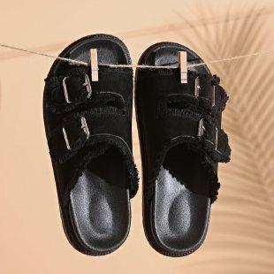 Womens Flat Slide Sandals with Arch Support Double Buckle Adjustable Straps Slip on Cork Footbed Slides Shoes Beach Summer Open Toe Slippers for Women 43 чорний
Womens Flat Slide Sandals with Arch Support Double Buckle Adjustable Straps Slip on Cork Footbed Slides Shoes Beach Summer Open Toe Slippers for Women 43 чорний