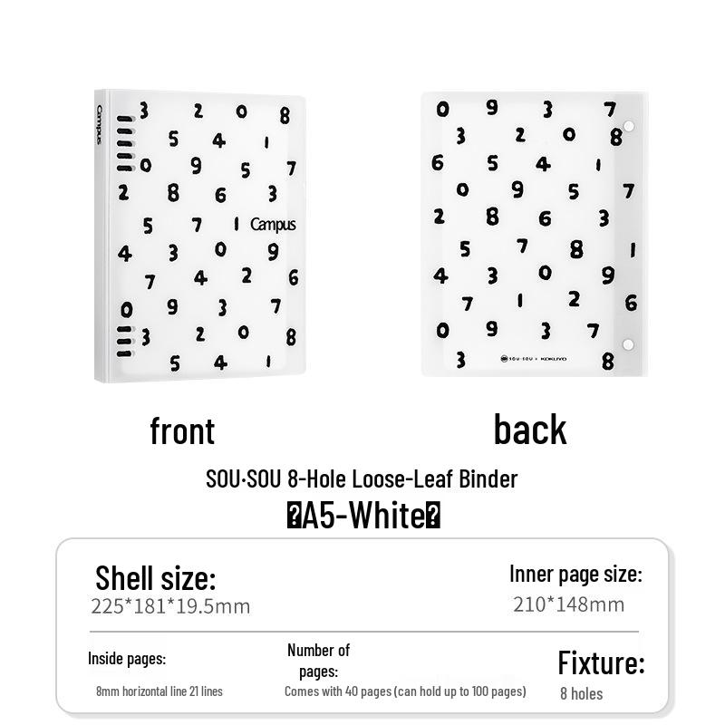 Japan KOKUYO SOUSOU 8-Hole Detachable Loose-Leaf Binder Notebook Diary
Japan KOKUYO SOUSOU 8-Hole Detachable Loose-Leaf Binder Notebook Diary