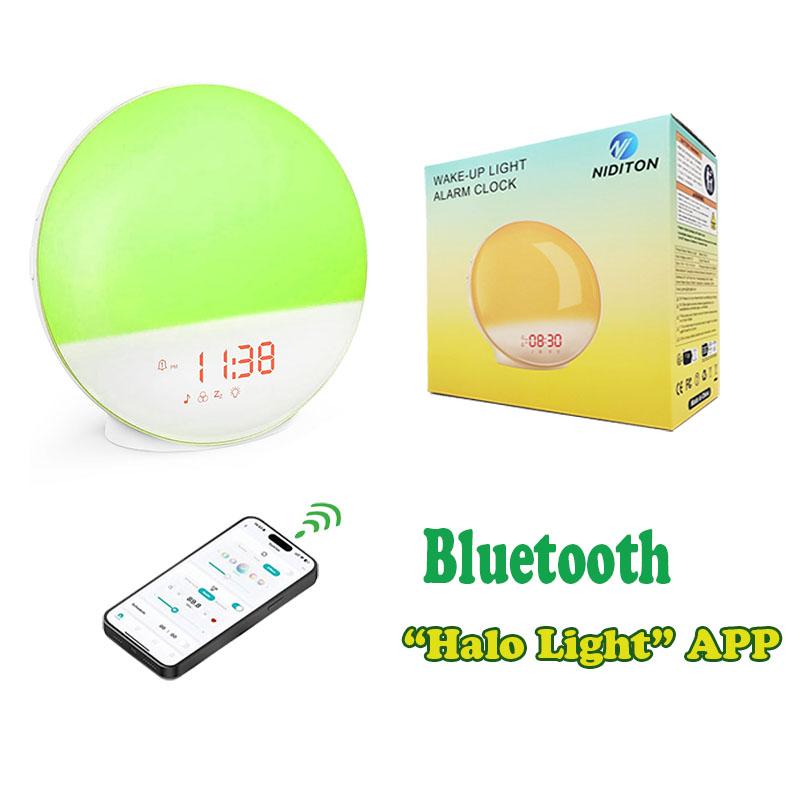 Умный будильник с подсветкой, цифровые настольные часы с естественными звуками, Bluetooth-динамик, управление через приложение, FM-радио, ночник белый
Умный будильник с подсветкой, цифровые настольные часы с естественными звуками, Bluetooth-динамик, управление через приложение, FM-радио, ночник белый