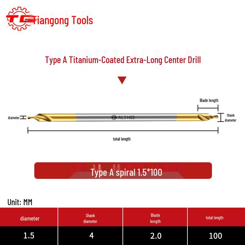 Центровочное сверло Tiangong типа А из быстрорежущей стали с титановым покрытием для нержавеющей стали
Центровочное сверло Tiangong типа А из быстрорежущей стали с титановым покрытием для нержавеющей стали