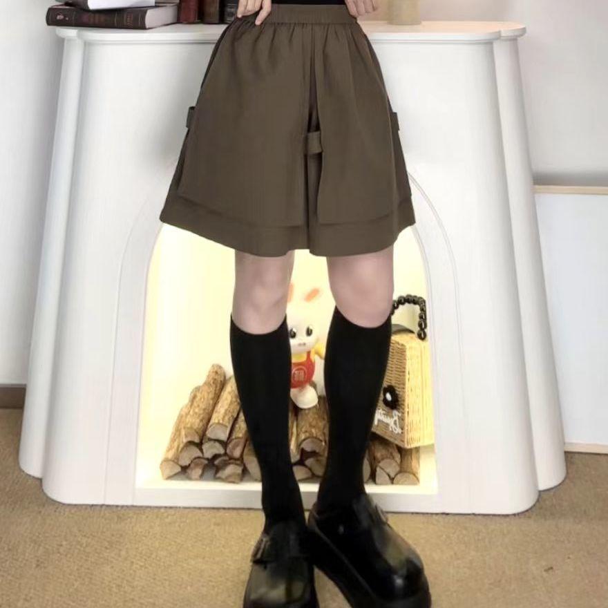 Double-Layer Pocket Skort - Unique Bud Shape, Loose Fit, Commuting Style, Versatile Elastic Waist Shorts L up to 135 lbs
Double-Layer Pocket Skort - Unique Bud Shape, Loose Fit, Commuting Style, Versatile Elastic Waist Shorts L up to 135 lbs