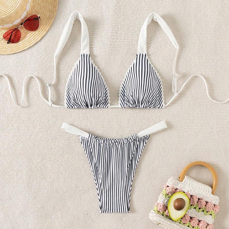 2025 European & American Striped Triangle Cup Sexy Beach Bikini Split Swimsuit for Women Large
2025 European & American Striped Triangle Cup Sexy Beach Bikini Split Swimsuit for Women Large