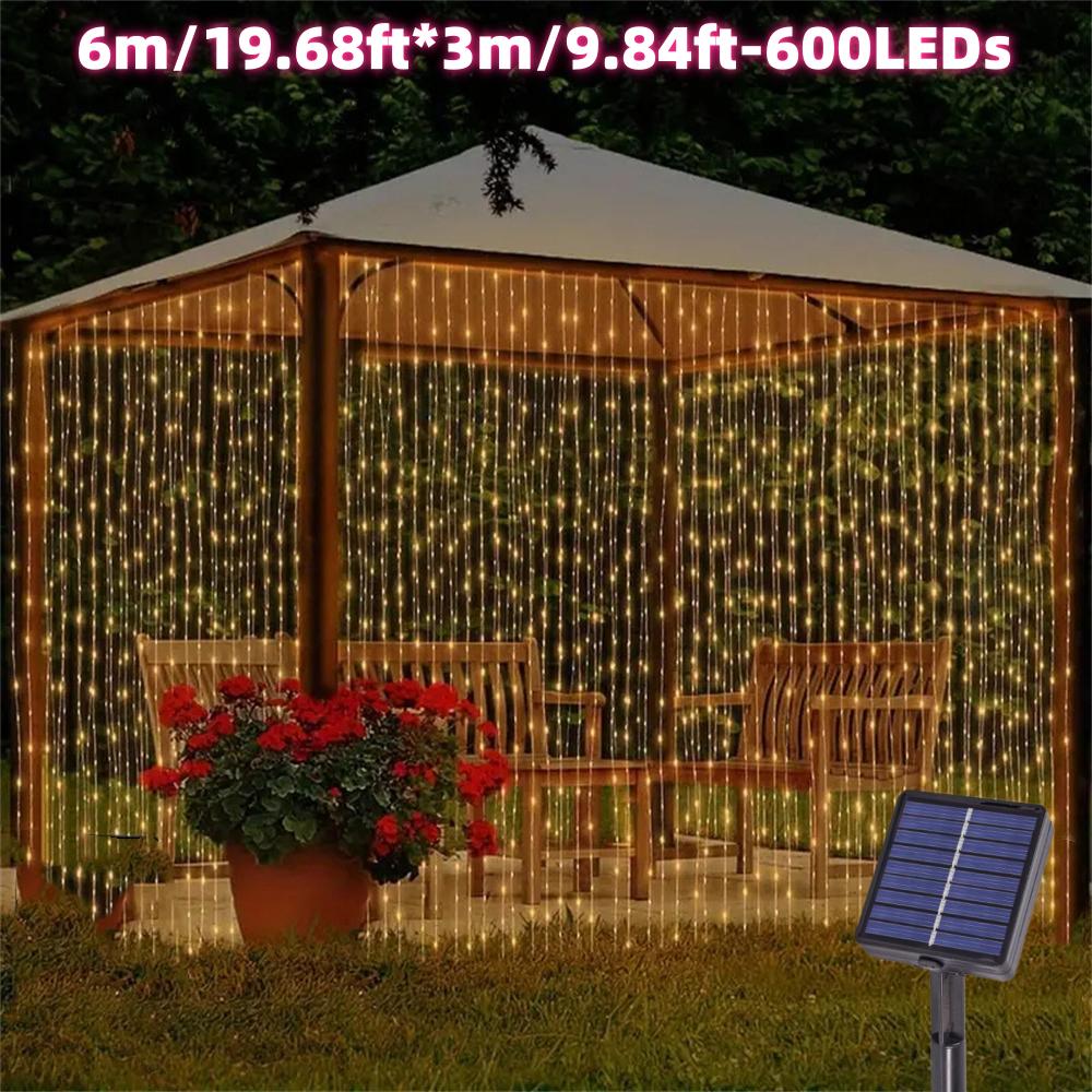 1Pack,100-600LED Solar Outdoor Curtain Fairy String Lights With 8 Modes For Wedding,Party,Window,Balcony,Patio,Eave,Garden,Christmas Decoration 6*3-600 LEDs теплим білим кольором
1Pack,100-600LED Solar Outdoor Curtain Fairy String Lights With 8 Modes For Wedding,Party,Window,Balcony,Patio,Eave,Garden,Christmas Decoration 6*3-600 LEDs теплим білим кольором