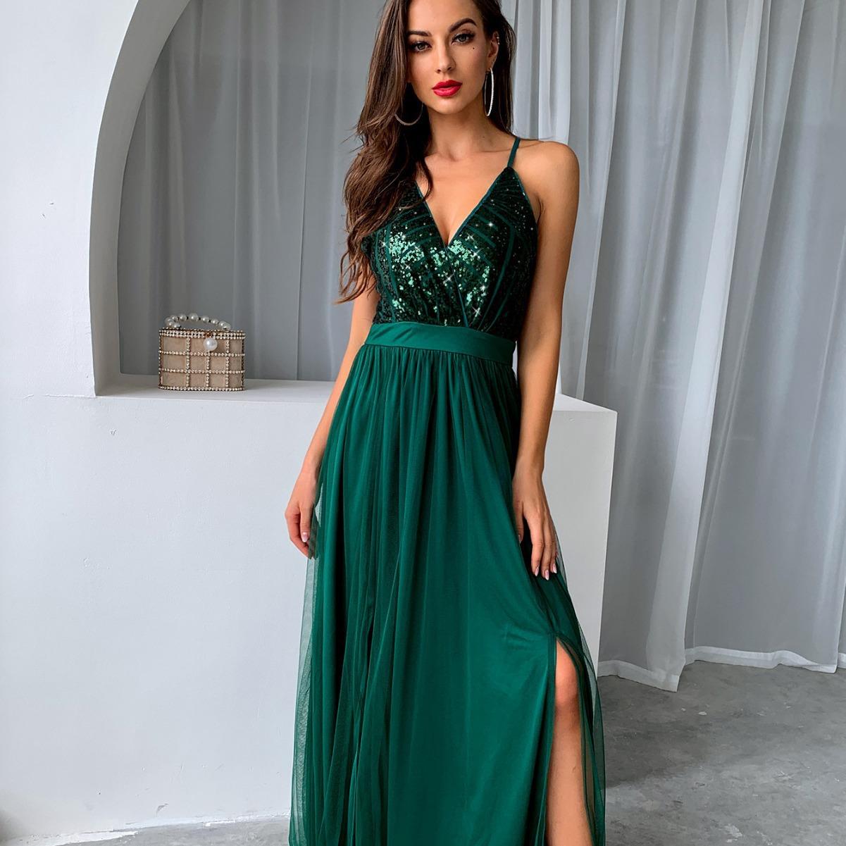 Women s clothing 2025 summer new sexy suspender mesh bead splicing slit pendulum dress evening dress XS бордовый
Women s clothing 2025 summer new sexy suspender mesh bead splicing slit pendulum dress evening dress XS бордовый
