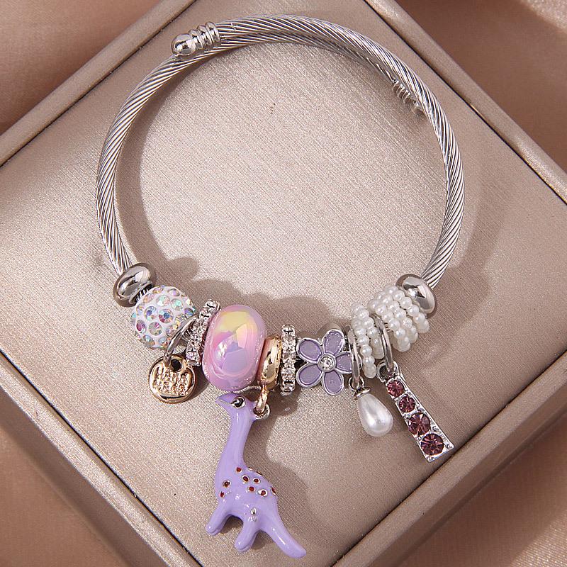 Stylish Dinosaur Pendant & Personalized Multi-Element Bracelet фіолетовий
Stylish Dinosaur Pendant & Personalized Multi-Element Bracelet фіолетовий