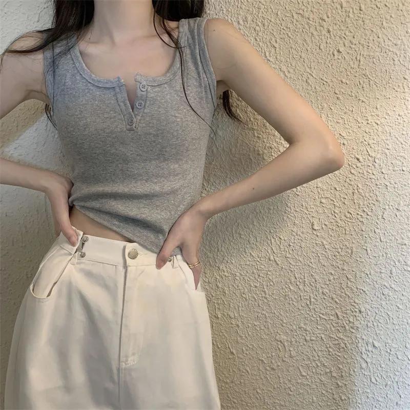 Vest for Women to Wear Outside Summer Korean Style Solid Color Inner Threaded Small Suspender High Waist Hot Girl Versatile Short Sleeveless Top S серый
Vest for Women to Wear Outside Summer Korean Style Solid Color Inner Threaded Small Suspender High Waist Hot Girl Versatile Short Sleeveless Top S серый