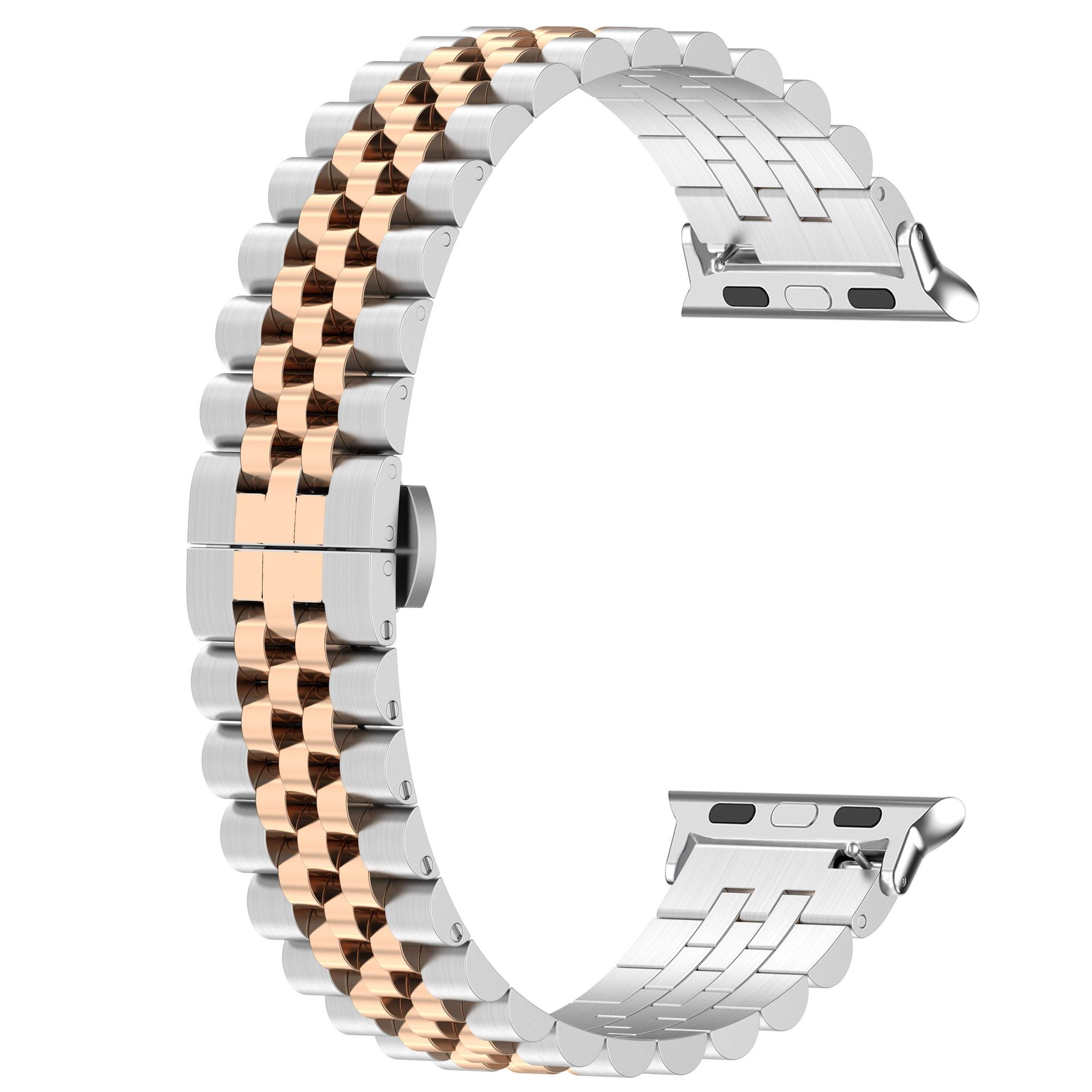 Waxy Cowhide Leather Watchband for Apple Watch Series 10 42mm/9 8 7 41mm/SE (2023) SE (2022) SE 6 5 4 40mm/3 2 1 38mm Watch Band 5 Beads with Tool Silver/Rose Gold
Waxy Cowhide Leather Watchband for Apple Watch Series 10 42mm/9 8 7 41mm/SE (2023) SE (2022) SE 6 5 4 40mm/3 2 1 38mm Watch Band 5 Beads with Tool Silver/Rose Gold