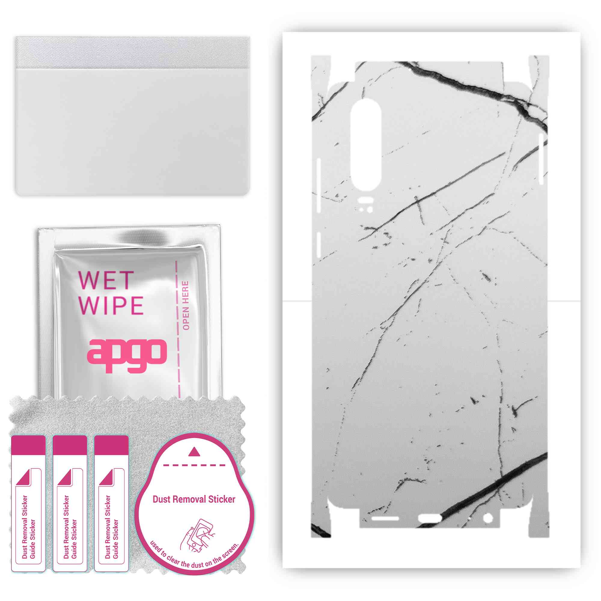 Apgo Protective Skin Sticker for the back+sides compatible with Huawei P30, Full Wrap Film, Foil, Vinyl - Pattern White Marble
Apgo Protective Skin Sticker for the back+sides compatible with Huawei P30, Full Wrap Film, Foil, Vinyl - Pattern White Marble