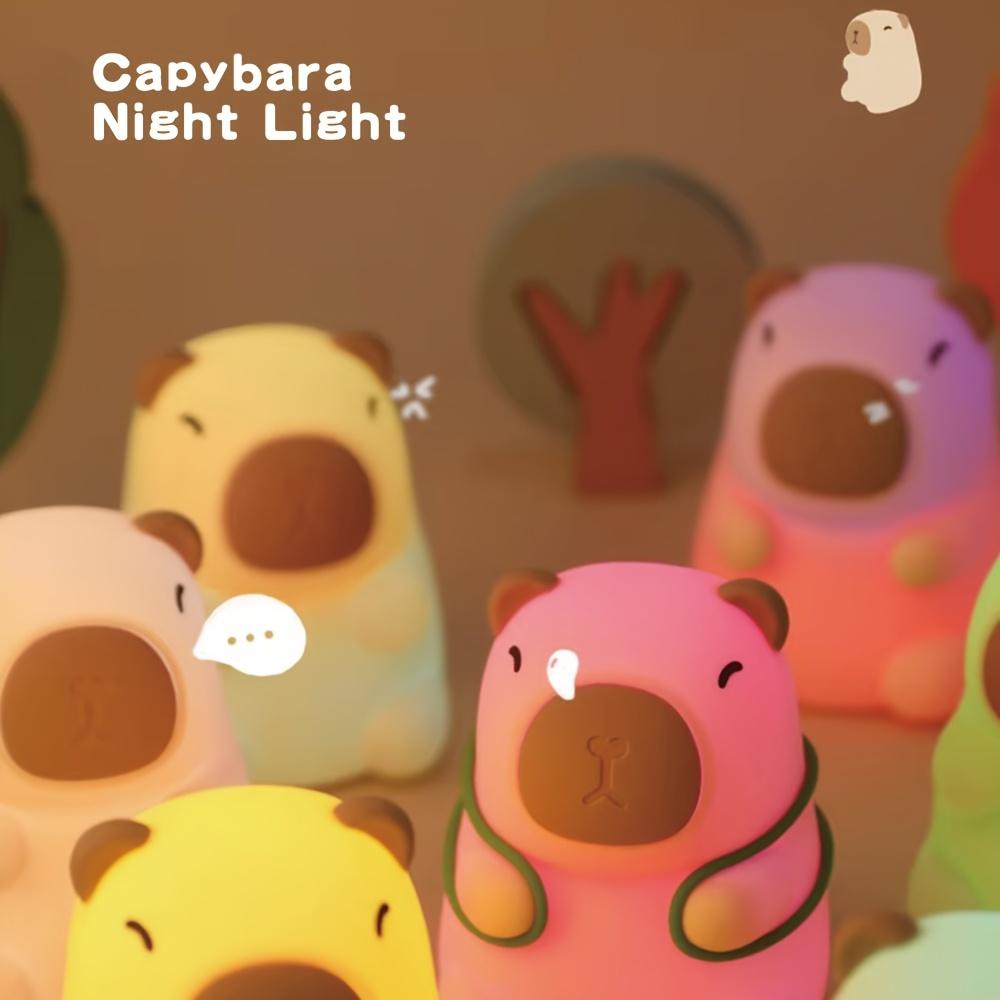 1pc Cute Capybara Night Light - RGB Colorful Touch Lamp, Rechargeable Silicone, Adorable Yellow Capybara with Green Leaf Design, United States
1pc Cute Capybara Night Light - RGB Colorful Touch Lamp, Rechargeable Silicone, Adorable Yellow Capybara with Green Leaf Design, United States