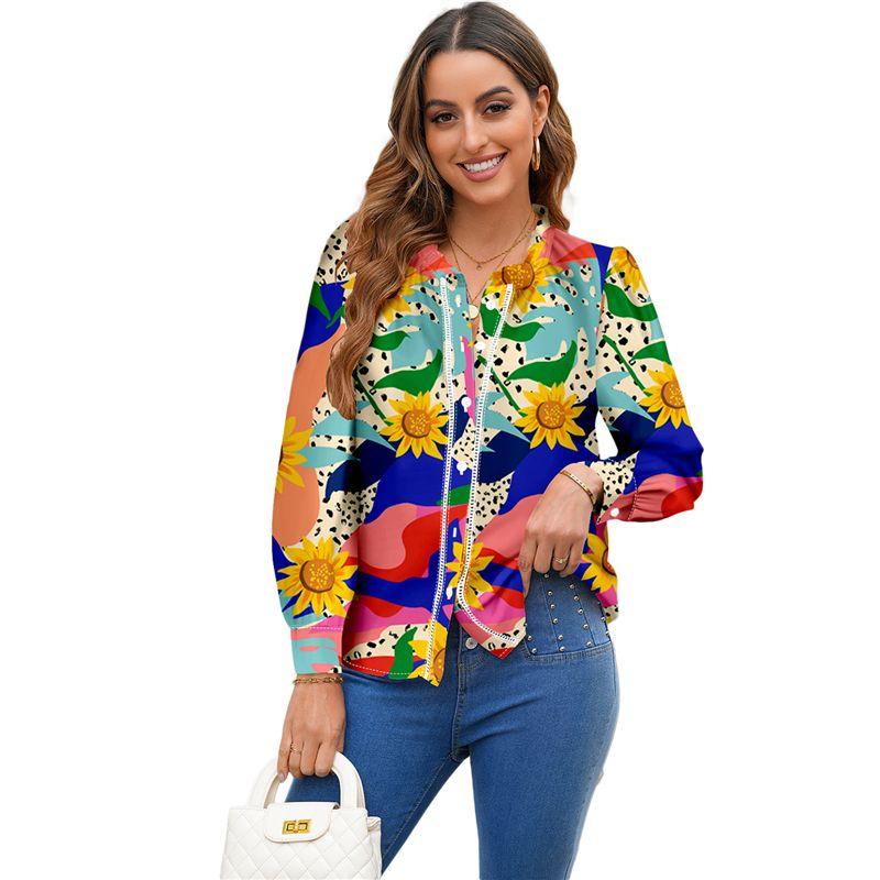 American Shiying Floral Print Single-Breasted Shirt Women 2025 Autumn New Niche Color Matching Long sleeve Shirts Orange P14 L
American Shiying Floral Print Single-Breasted Shirt Women 2025 Autumn New Niche Color Matching Long sleeve Shirts Orange P14 L