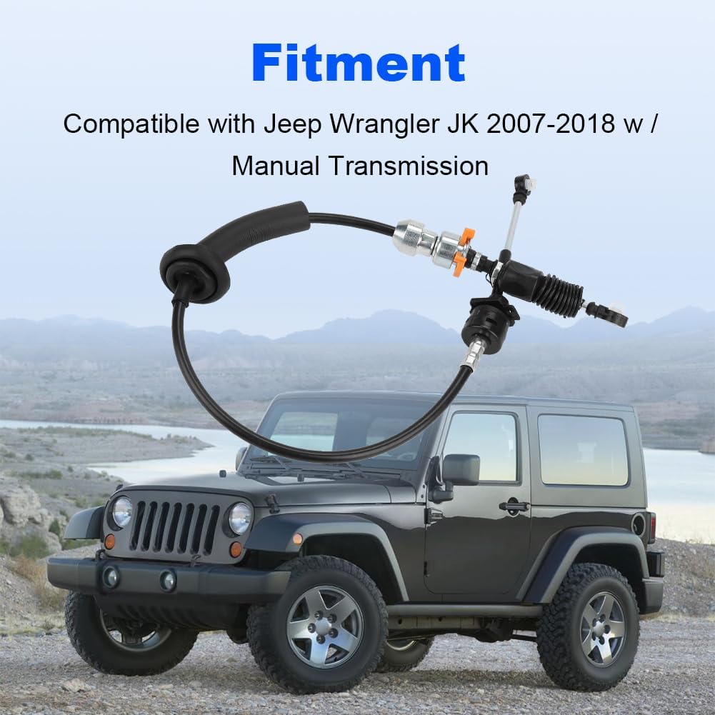 Transfer Case Shift Cable Compatible with Jeep Wrangler JK 2007-2018 with Manual Transmission Replacement for 52126222AE 52126222AA 52126222AB
Transfer Case Shift Cable Compatible with Jeep Wrangler JK 2007-2018 with Manual Transmission Replacement for 52126222AE 52126222AA 52126222AB