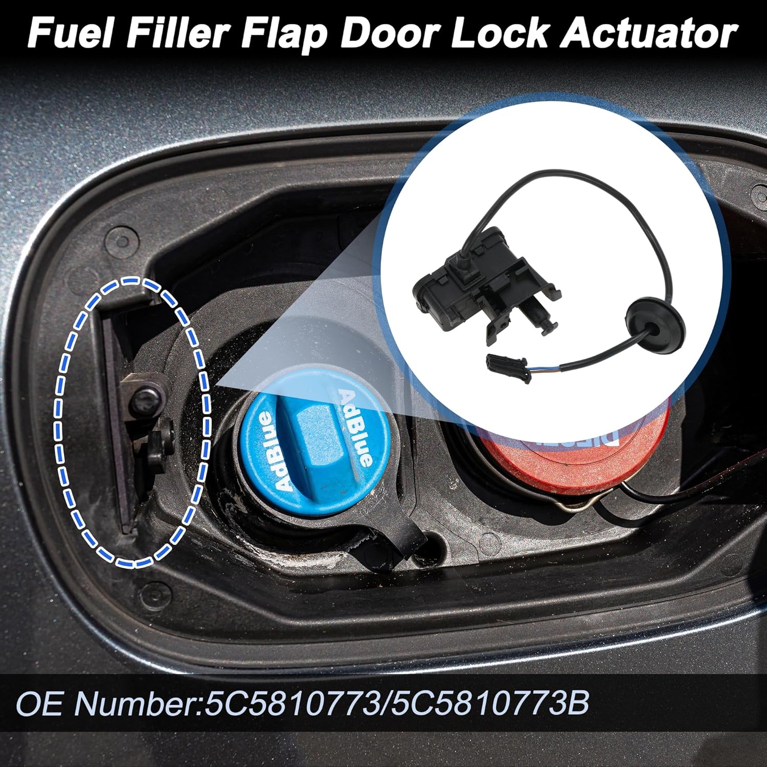 No.5C5810773/5C5810773B Fuel Filler Flap Door Latch Lock Actuator Motor for VW Beetle Coupe Convertible 2012-2019 1 Pc
No.5C5810773/5C5810773B Fuel Filler Flap Door Latch Lock Actuator Motor for VW Beetle Coupe Convertible 2012-2019 1 Pc