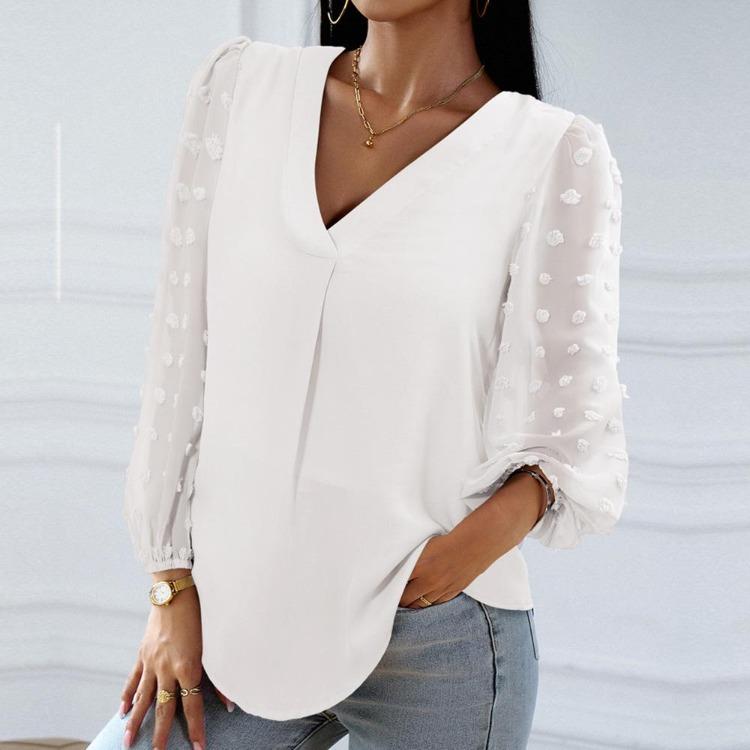 Autumn Women Loose Long Sleeve V Neck Blouse Solid Color Casual Commuter Shirt Elegant S белый
Autumn Women Loose Long Sleeve V Neck Blouse Solid Color Casual Commuter Shirt Elegant S белый