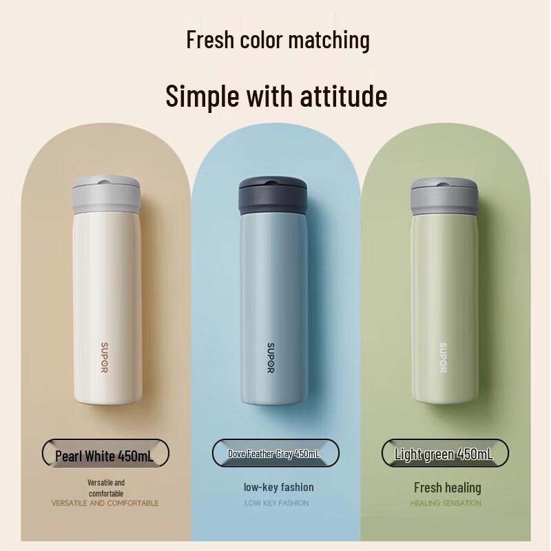 SUPOR Portable Stainless Steel Water Bottle
SUPOR Portable Stainless Steel Water Bottle