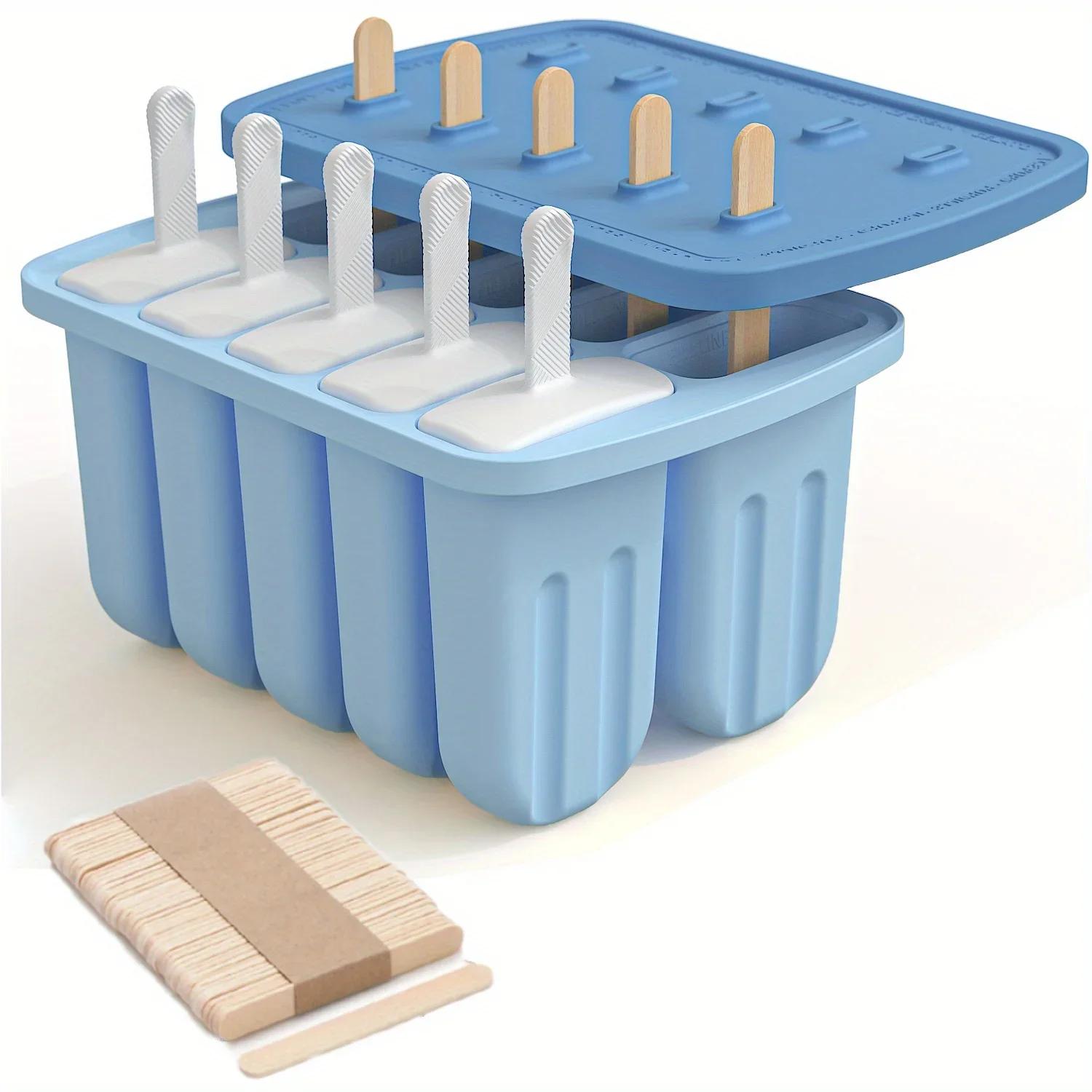 1pc silicone popsicle mold, designed in sets of ten, with 50 wooden sticks sent out
1pc silicone popsicle mold, designed in sets of ten, with 50 wooden sticks sent out