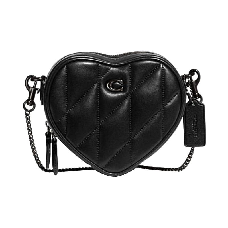 COACH Heart 14 solid color chain zipper closure striped quilted heart shape sheepskin and cow leather shoulder crossbody bag mini women s black чорний
COACH Heart 14 solid color chain zipper closure striped quilted heart shape sheepskin and cow leather shoulder crossbody bag mini women s black чорний