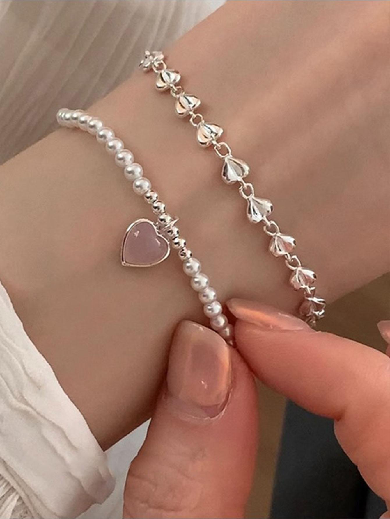 1 шт. Жемчуг LOVE Браслеты в виде сердца для женщин Пары Новая мода Простая вечеринкаЮвелирные аксессуары
1 шт. Жемчуг LOVE Браслеты в виде сердца для женщин Пары Новая мода Простая вечеринкаЮвелирные аксессуары