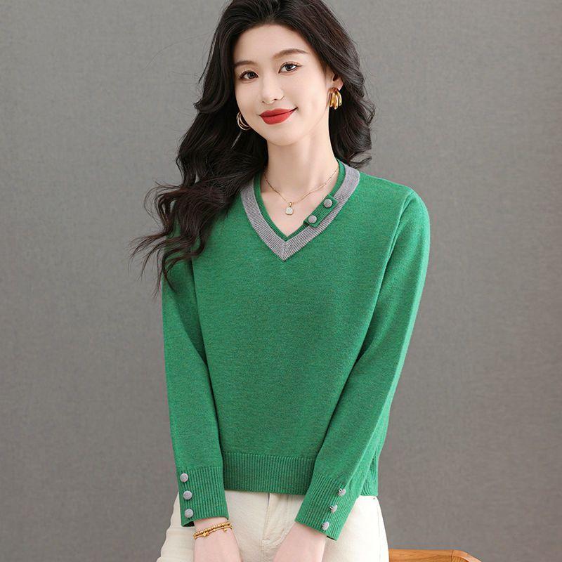 Женский свитер с цветными блоками, короткий, модный, с V-образным вырезом, базовая рубашка, топ S изумрудный
Женский свитер с цветными блоками, короткий, модный, с V-образным вырезом, базовая рубашка, топ S изумрудный
