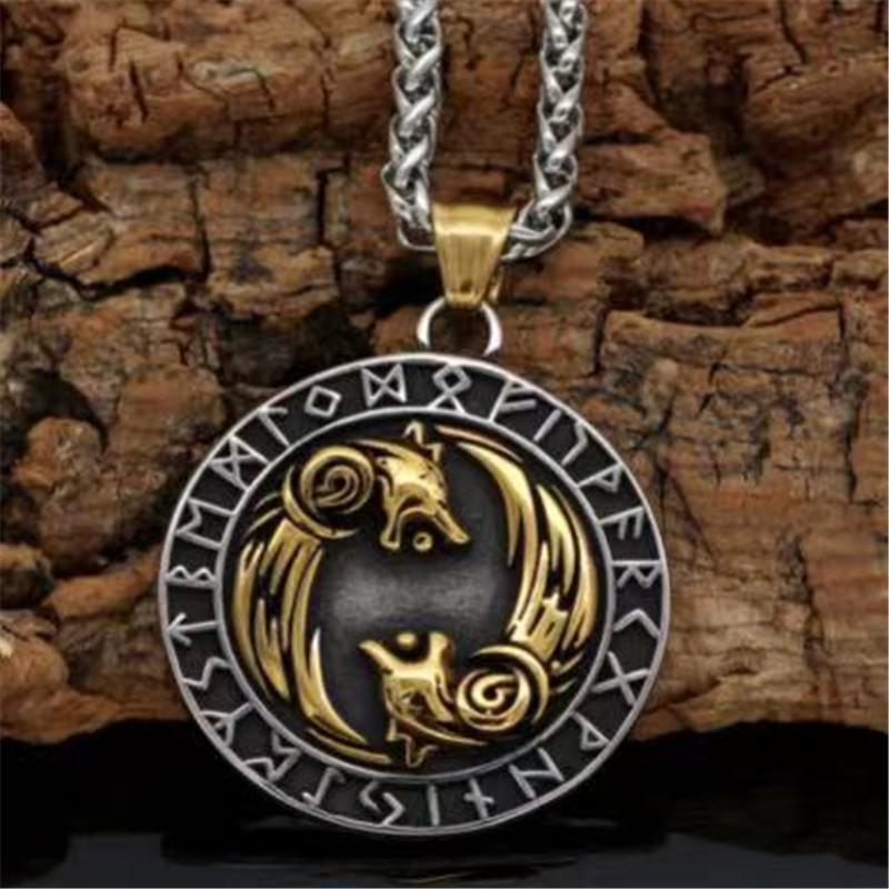 Wolf Vikings Pendant 316L Stainless Steel Nordic Compass Necklace with 60cm Chain
Wolf Vikings Pendant 316L Stainless Steel Nordic Compass Necklace with 60cm Chain