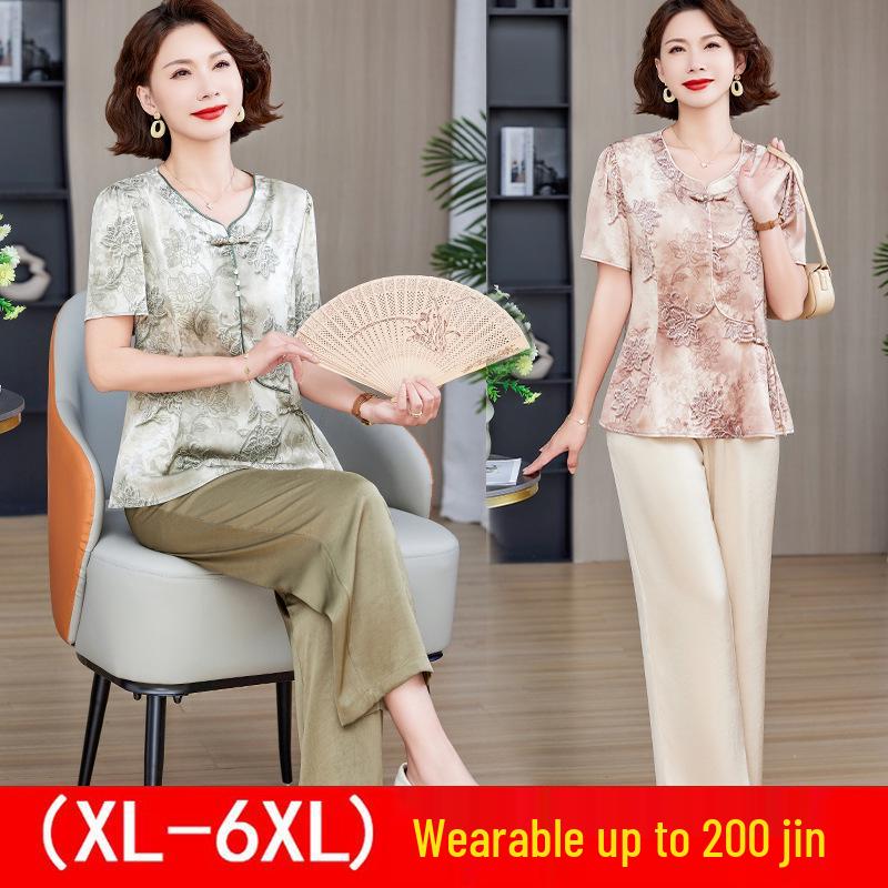 Plus Size Summer Floral Two-Piece Set - Short-Sleeve Shirt for Middle-Aged & Elderly Women XXL (110-125 lbs)
Plus Size Summer Floral Two-Piece Set - Short-Sleeve Shirt for Middle-Aged & Elderly Women XXL (110-125 lbs)