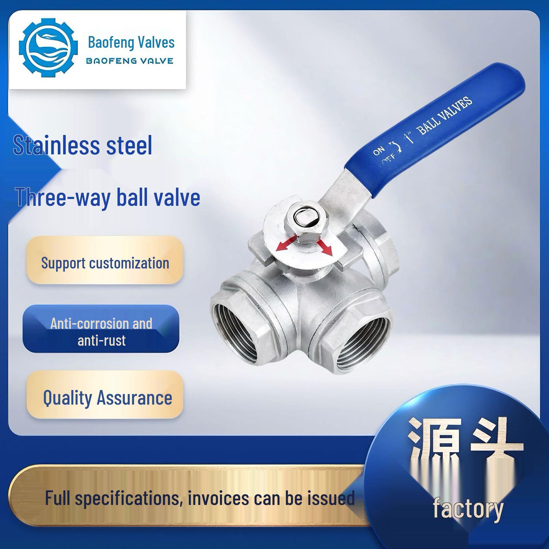 304 Stainless Steel T-type/L-type Manual Internal Thread Ball Valve, Tee Design, 4 Points/6 Points (DN15) T-type DN15
304 Stainless Steel T-type/L-type Manual Internal Thread Ball Valve, Tee Design, 4 Points/6 Points (DN15) T-type DN15
