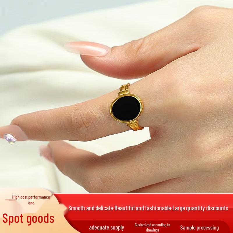 18K Gold Plated Titanium Steel Round Disc Ring - Fashionable, Versatile, and Fade-Resistant European and American Style. чёрный
18K Gold Plated Titanium Steel Round Disc Ring - Fashionable, Versatile, and Fade-Resistant European and American Style. чёрный