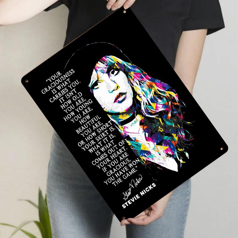 Stevie Nicks Quote Metal Wall Art Graciousness Heart Inspirational Decor for Home Office 20x30cm(7.8x11.8inch)
Stevie Nicks Quote Metal Wall Art Graciousness Heart Inspirational Decor for Home Office 20x30cm(7.8x11.8inch)