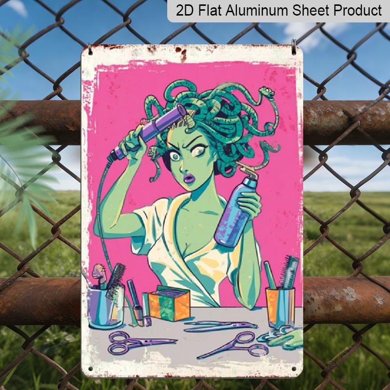 2D Flat, Medusa & Snake Hair Curlers Vintage Metal Wall Art Sign - 7.87*11.8 Inch Retro Aluminum Greek Mythology Plaque for Bars, Cafes, Beauty Salon 20*30cm
2D Flat, Medusa & Snake Hair Curlers Vintage Metal Wall Art Sign - 7.87*11.8 Inch Retro Aluminum Greek Mythology Plaque for Bars, Cafes, Beauty Salon 20*30cm