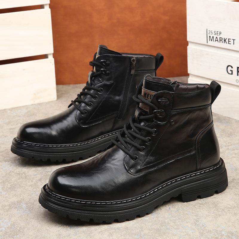 First layer cowhide autumn and winter Martin boots men s British tooling boots fleece thermal leather boots leather high-top men s shoes 38
First layer cowhide autumn and winter Martin boots men s British tooling boots fleece thermal leather boots leather high-top men s shoes 38