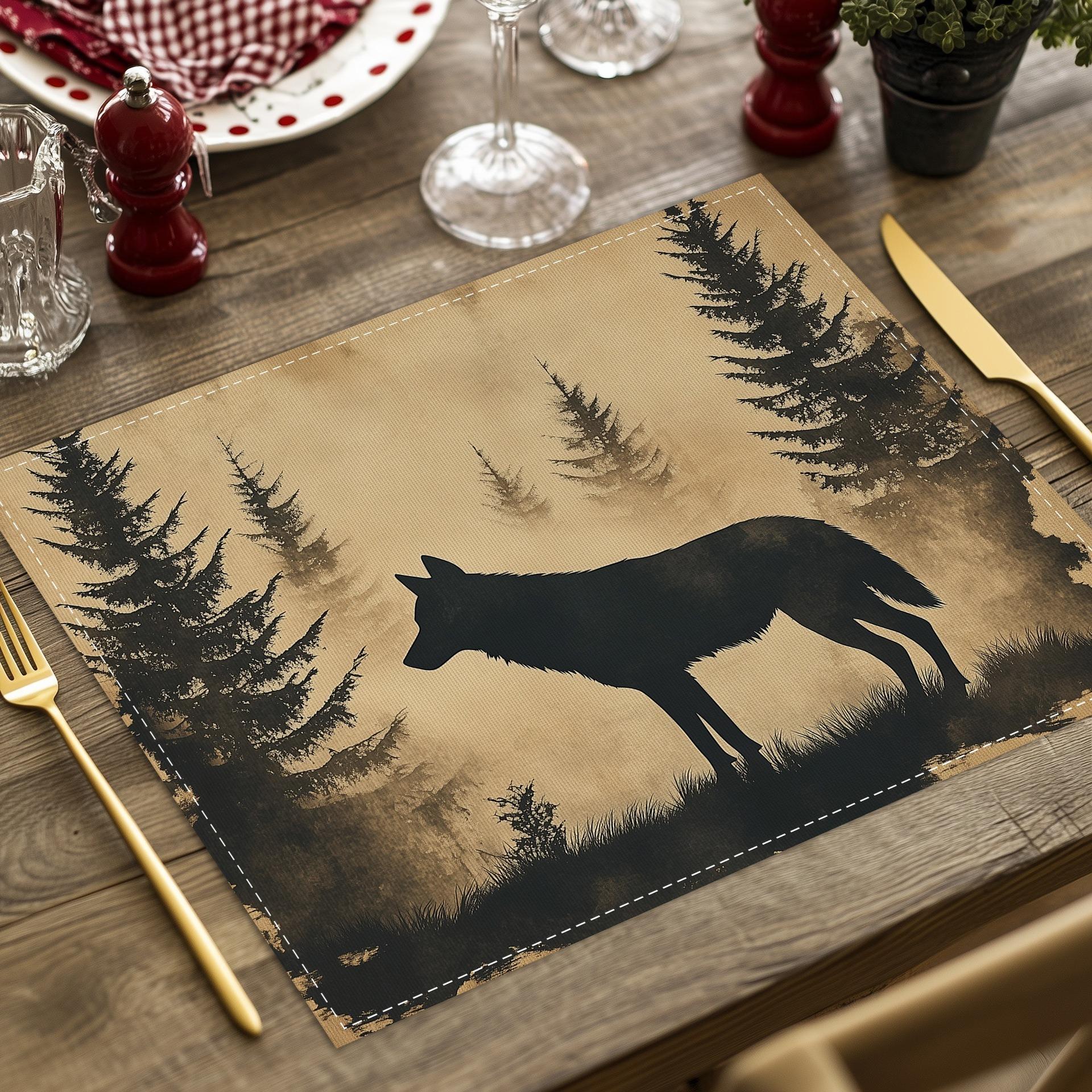 4/6/8PcsRustic Wildlife Placemats with Deer Wolf Bear Designs Linen Heat InsulationPads forDining Table Mats Kitchen Table Decor 4Pcs-30X45cm(12X18in
4/6/8PcsRustic Wildlife Placemats with Deer Wolf Bear Designs Linen Heat InsulationPads forDining Table Mats Kitchen Table Decor 4Pcs-30X45cm(12X18in
