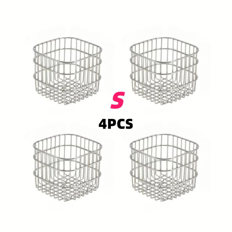 4pcs Stainless Steel Storage Baskets with Open Weave Design Multi-Purpose Organizer for Bathroom Kitchen Desk Storage Resistant
4pcs Stainless Steel Storage Baskets with Open Weave Design Multi-Purpose Organizer for Bathroom Kitchen Desk Storage Resistant