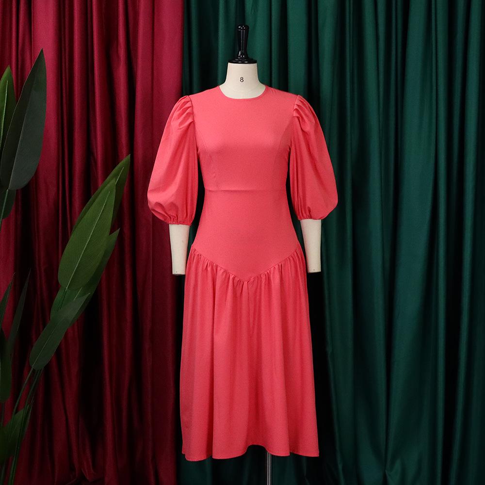 Pleated Puff Sleeve Plus Size Dress - European & American Fashion 2022 Medium
Pleated Puff Sleeve Plus Size Dress - European & American Fashion 2022 Medium