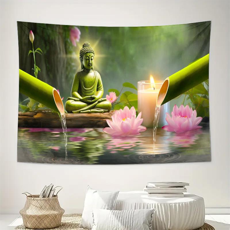 Green Buddha Lotus Water Candle Zen Meditation Wall Tapestry Machine Decor Print Spiritual Nature Design Home Durable materials 74x94cm(29x37in)
Green Buddha Lotus Water Candle Zen Meditation Wall Tapestry Machine Decor Print Spiritual Nature Design Home Durable materials 74x94cm(29x37in)