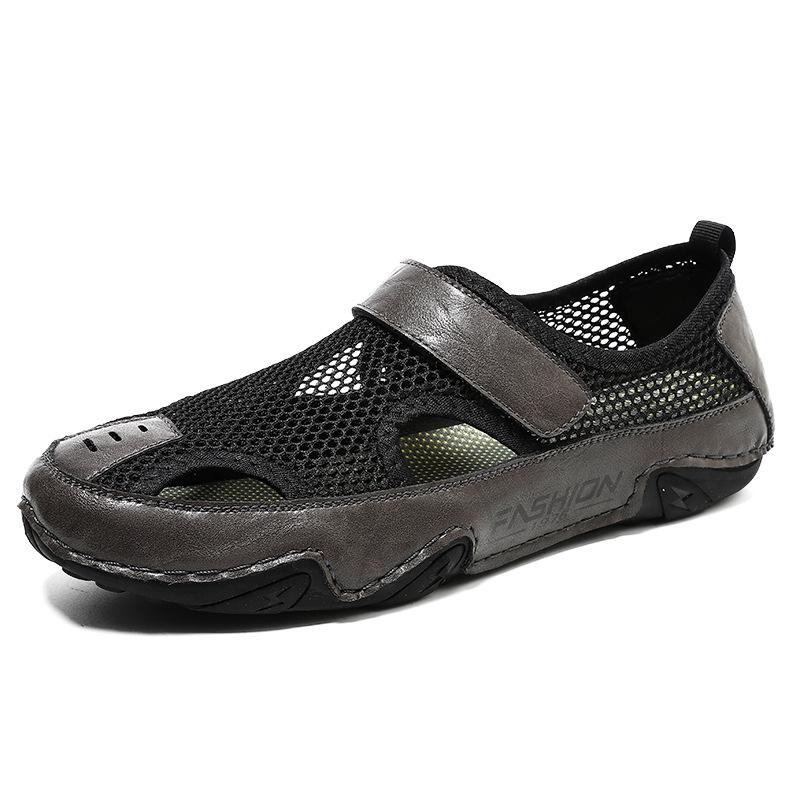 Leather Outdoor Mountaineering Sandals Hollow Shoes 46 сірий колір
Leather Outdoor Mountaineering Sandals Hollow Shoes 46 сірий колір