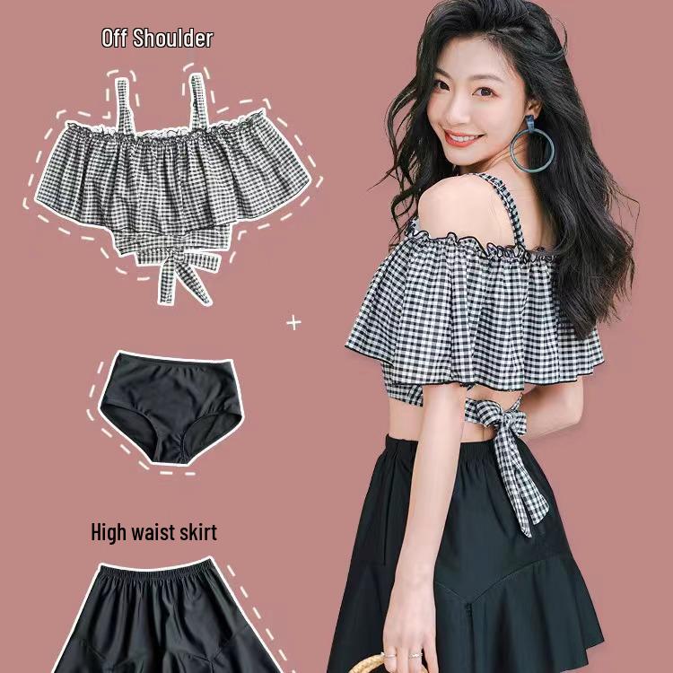 New Women s Off-Shoulder Summer Swimsuit: Korean Style Conservative Tummy-Covering Slimming Split Skirt Swimwear L (90-105 Jin)
New Women s Off-Shoulder Summer Swimsuit: Korean Style Conservative Tummy-Covering Slimming Split Skirt Swimwear L (90-105 Jin)