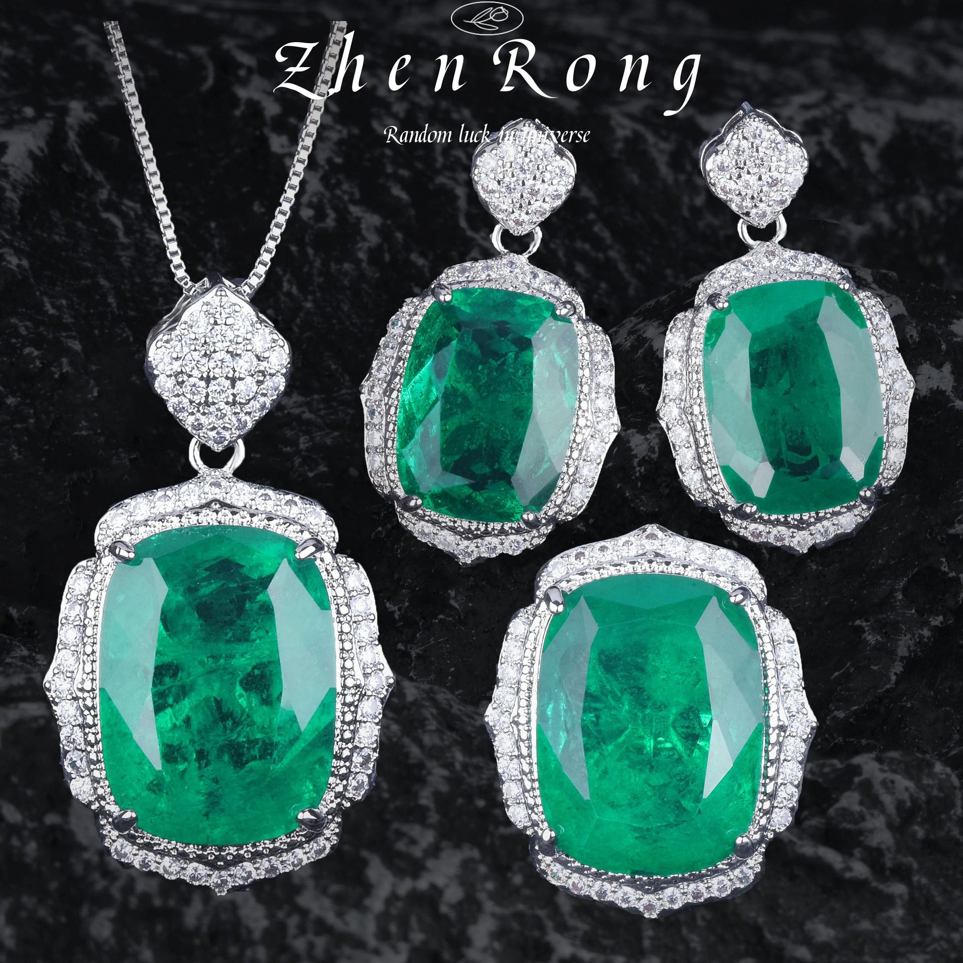 Luxurious Retro Green Jewelry Set: Cotton Emerald Pendant Necklace, Gem Stud Earrings, Adjustable Diamond Ring for Women
Luxurious Retro Green Jewelry Set: Cotton Emerald Pendant Necklace, Gem Stud Earrings, Adjustable Diamond Ring for Women