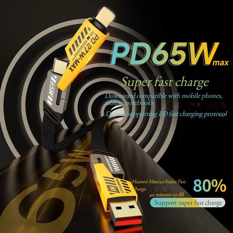 Новый модный цифровой кабель для передачи данных «четыре в одном» PD65W, кабель для быстрой зарядки
Новый модный цифровой кабель для передачи данных «четыре в одном» PD65W, кабель для быстрой зарядки