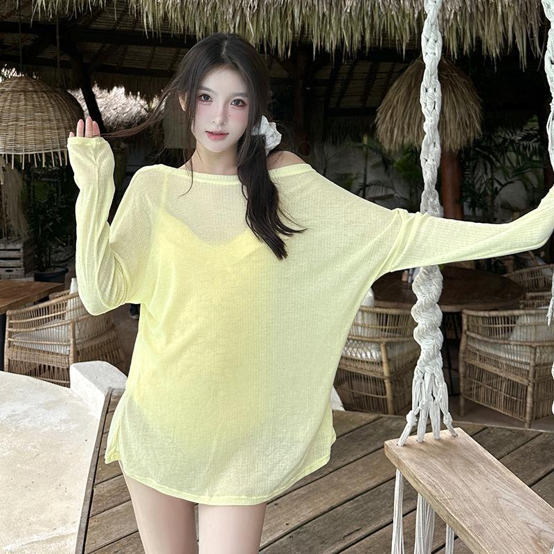 Korean-Style Long Sleeve Sun Protection Cover-Up in Candy Colors - Sweet, Tummy-Covering, Slimming, and Conservative Beachwear One Size жёлтый
Korean-Style Long Sleeve Sun Protection Cover-Up in Candy Colors - Sweet, Tummy-Covering, Slimming, and Conservative Beachwear One Size жёлтый