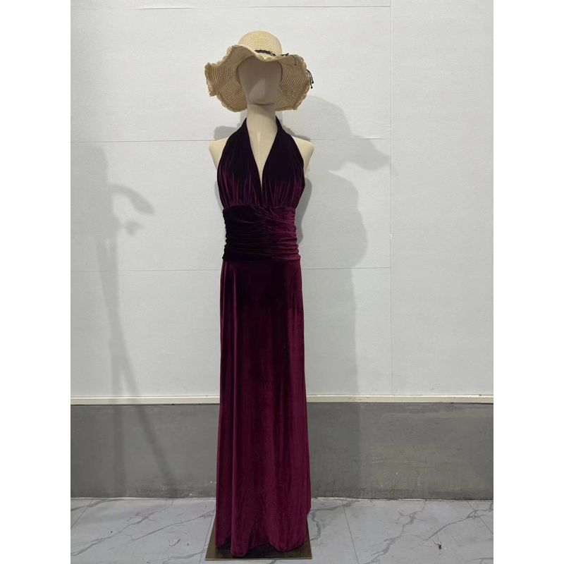 European and American Sexy Girdle Split Exposed Back Irregular Dress Sexy Deep V Open Back Dress Rose Red 2XL
European and American Sexy Girdle Split Exposed Back Irregular Dress Sexy Deep V Open Back Dress Rose Red 2XL