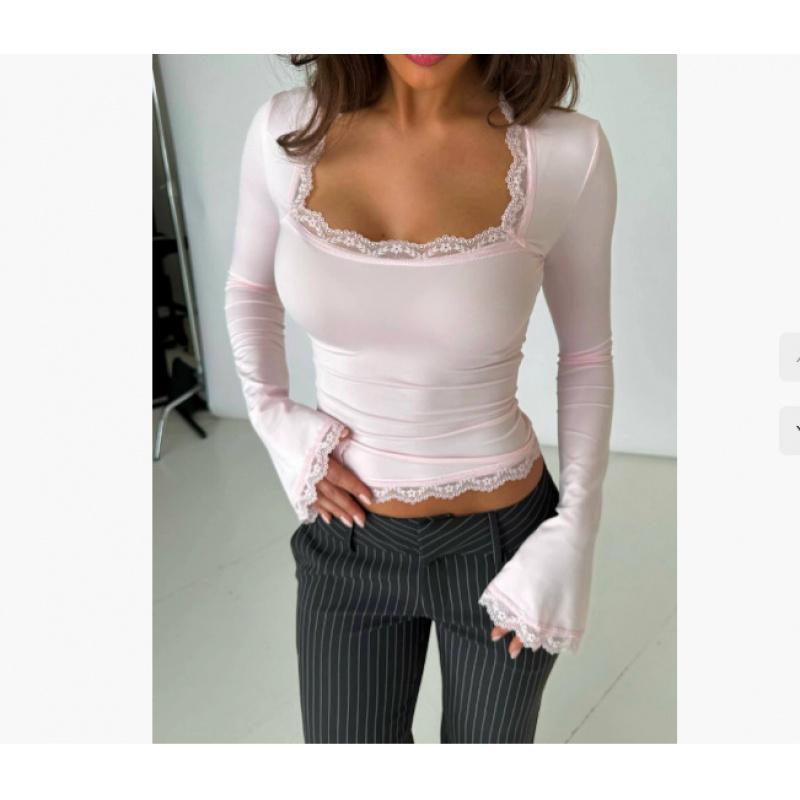 Spring And Summer Shirt Women Fashion Elegant Sexy Versatile Slim-Fit Lace Tshirt Long-Sleeve Top S
Spring And Summer Shirt Women Fashion Elegant Sexy Versatile Slim-Fit Lace Tshirt Long-Sleeve Top S
