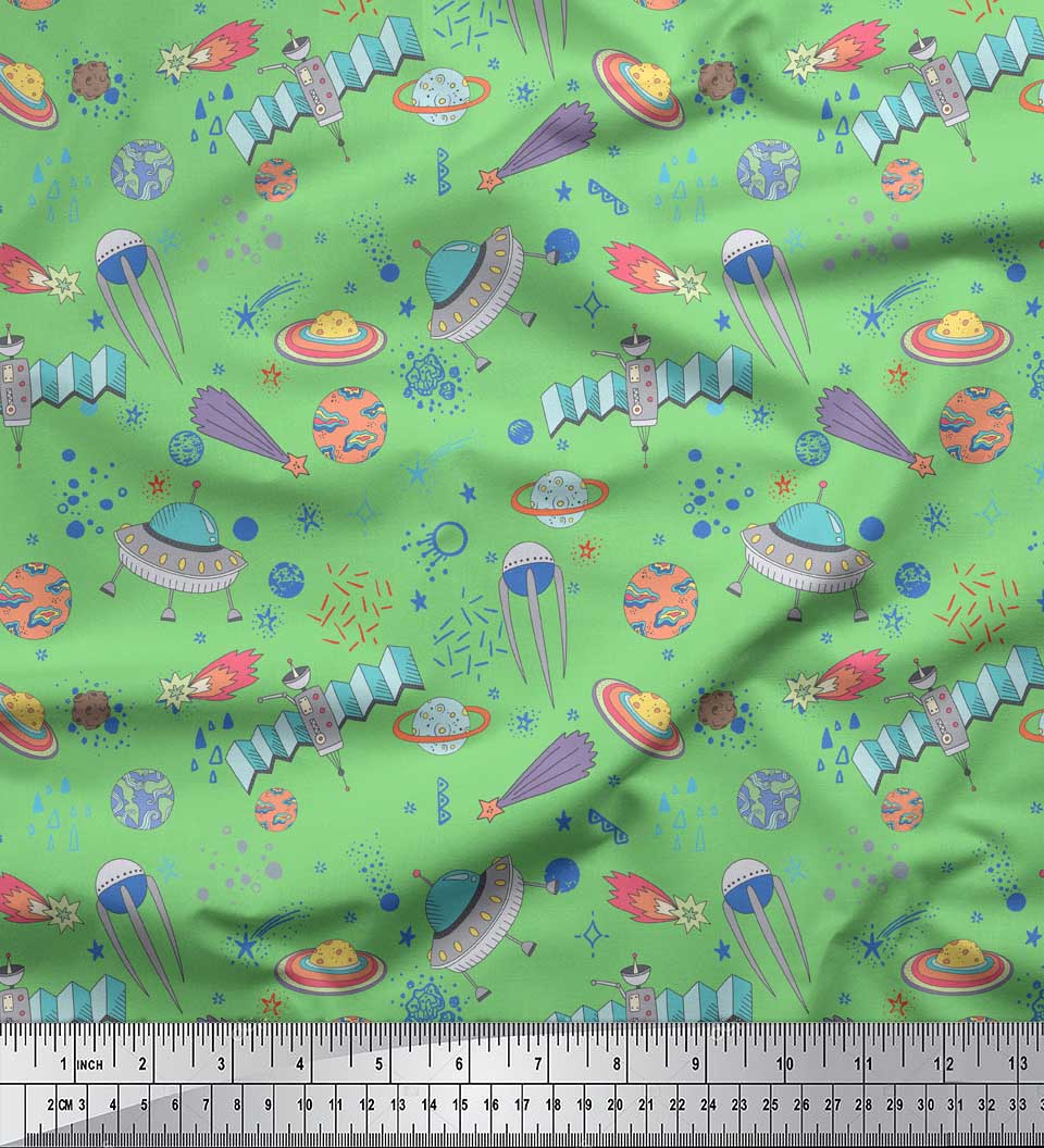 Soimoi Green Japan Crepe Satin Fabric Satellite & Planet Galaxy Print Тканина на метри 42 дюйма 42 Inch Wide - Poly Crepe синій
Soimoi Green Japan Crepe Satin Fabric Satellite & Planet Galaxy Print Тканина на метри 42 дюйма 42 Inch Wide - Poly Crepe синій