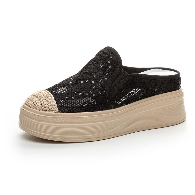 Fisherman shoes women s new lace mesh outer wear cool slippers versatile thick soles increase height breathable casual half drag tide 40 чорний
Fisherman shoes women s new lace mesh outer wear cool slippers versatile thick soles increase height breathable casual half drag tide 40 чорний