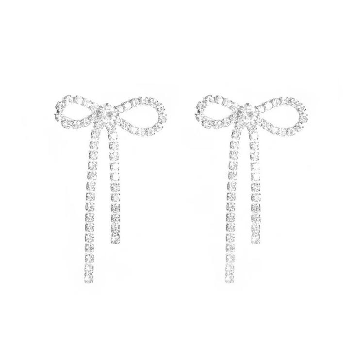 Sparkling Ribbon Drop Earrings Dangling Bowknot Pendant Ear Accessories for Weddings Fashionable Statement Jewelry срібний
Sparkling Ribbon Drop Earrings Dangling Bowknot Pendant Ear Accessories for Weddings Fashionable Statement Jewelry срібний