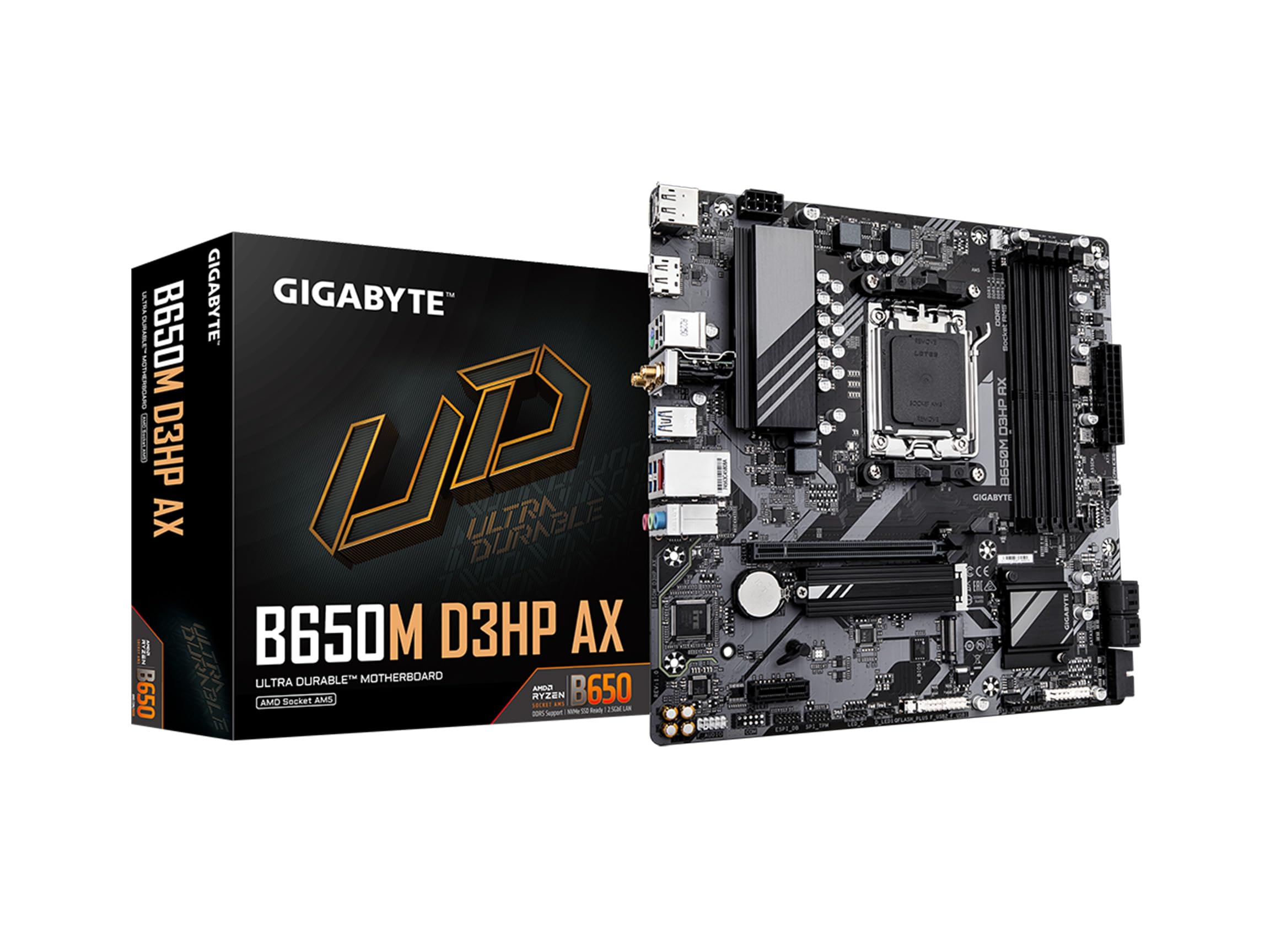 GIGABYTE B650M D3HP AX AM5 LGA 1718 AMD B650 2X PCIe PCIe USB Gen2 (rev. 1.0) M-ATX DDR5, 4.0 M.2, 4.0, 3.2 Type-C, Wi-Fi 6E, 2.5GbE LAN. чорний
GIGABYTE B650M D3HP AX AM5 LGA 1718 AMD B650 2X PCIe PCIe USB Gen2 (rev. 1.0) M-ATX DDR5, 4.0 M.2, 4.0, 3.2 Type-C, Wi-Fi 6E, 2.5GbE LAN. чорний