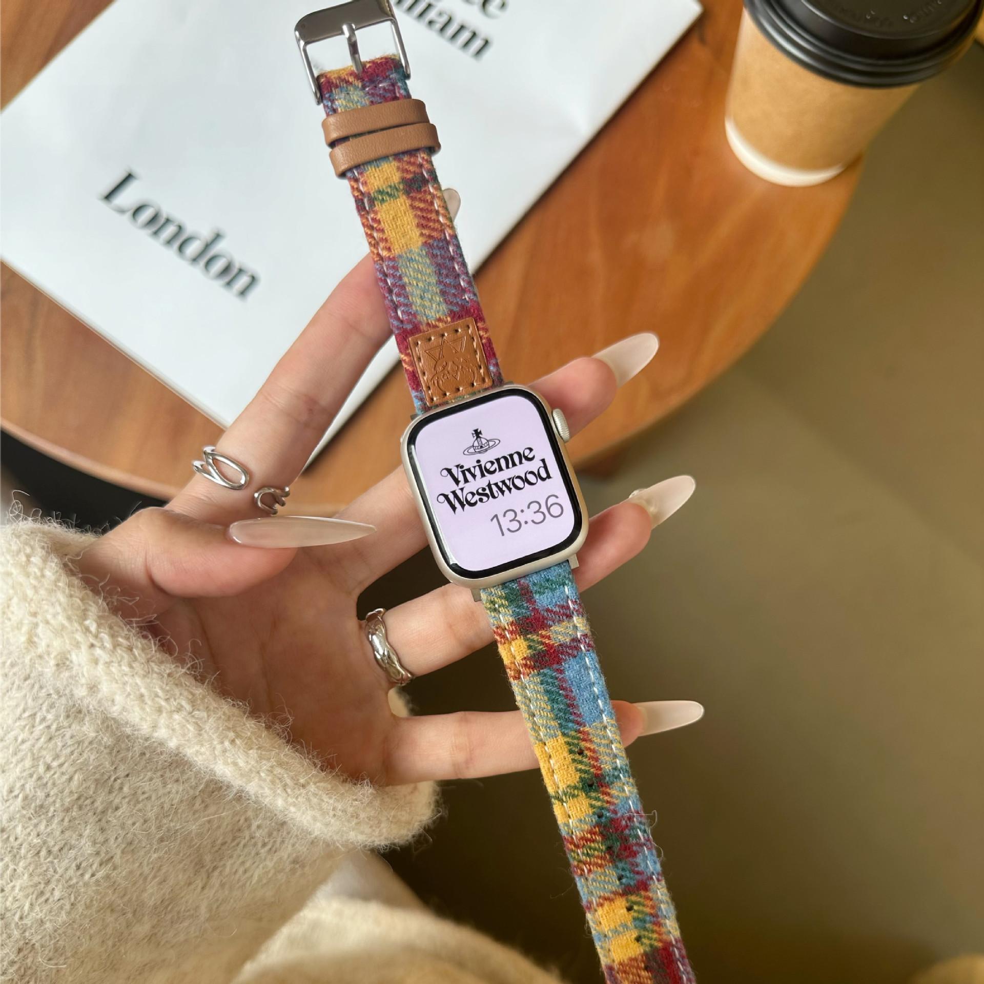 Colored Woolen Plaid Strap For S10 Generation Applewatch Apple Watch Iwatch987Se Leather 38/40/41/(10th generation 42mm) universal
Colored Woolen Plaid Strap For S10 Generation Applewatch Apple Watch Iwatch987Se Leather 38/40/41/(10th generation 42mm) universal