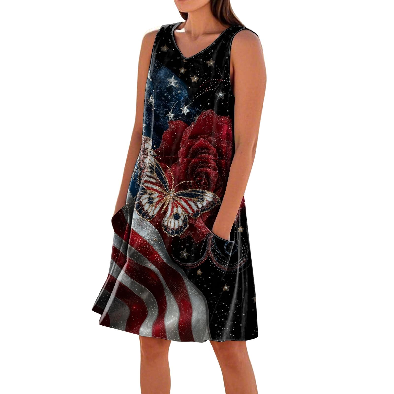 Women’s Sleeveless V Neck Casual Dress with Pocket Butterfly and Star Print Relaxed Fit Summer Sundress L
Women’s Sleeveless V Neck Casual Dress with Pocket Butterfly and Star Print Relaxed Fit Summer Sundress L