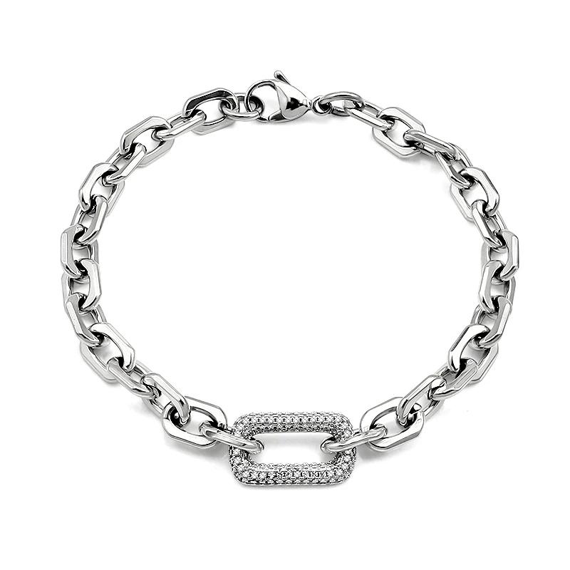 Bling Bling Rhinestone Crystal Link Bracelets Stainless Steel Square Link Chain Bracelets Female Male Hand Chains Ankle Chain 19cm (7.5 inch) long
Bling Bling Rhinestone Crystal Link Bracelets Stainless Steel Square Link Chain Bracelets Female Male Hand Chains Ankle Chain 19cm (7.5 inch) long
