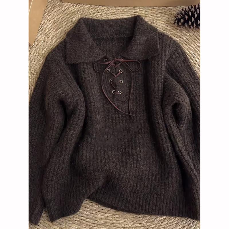Vintage Sweater Women Harajuku Lace Up Knitted Pullovers Streetwear Korean Knitwears Winter Long Sleeve Casual Jumpers XS
Vintage Sweater Women Harajuku Lace Up Knitted Pullovers Streetwear Korean Knitwears Winter Long Sleeve Casual Jumpers XS