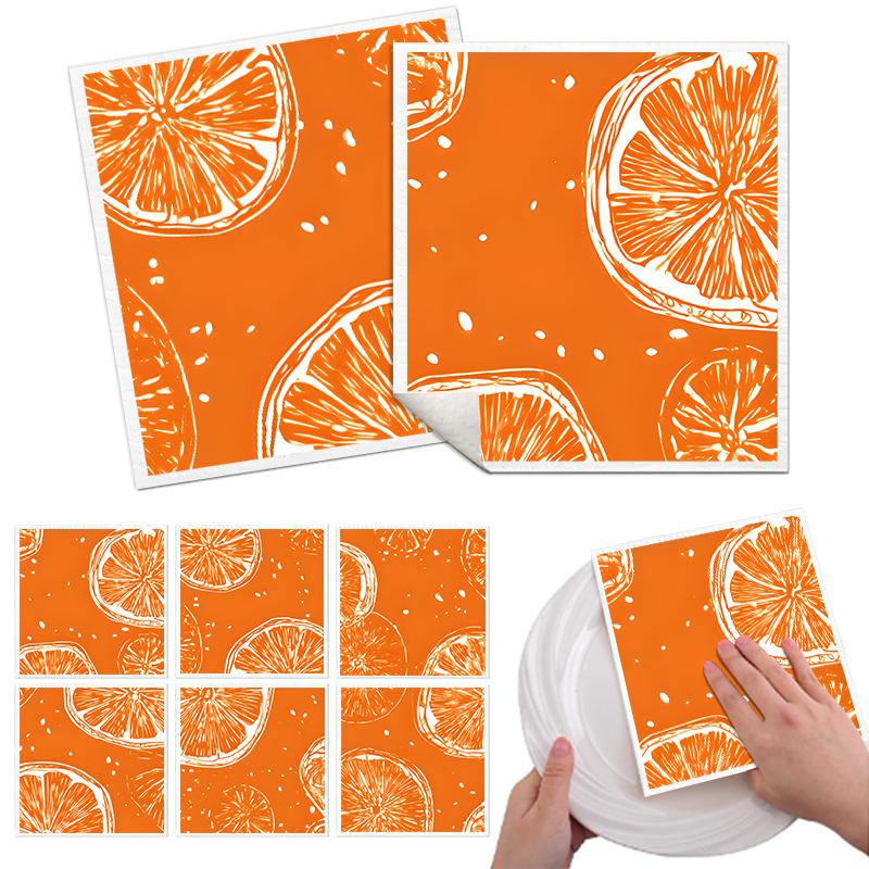 Cleaning Cloth Reusable Kitchen Dish Towels Eco-friendly Microfiber Orange Print Dishcloths Lint Free Washable Duster Rags Tea Towels 9*7inch 6 PCS
Cleaning Cloth Reusable Kitchen Dish Towels Eco-friendly Microfiber Orange Print Dishcloths Lint Free Washable Duster Rags Tea Towels 9*7inch 6 PCS